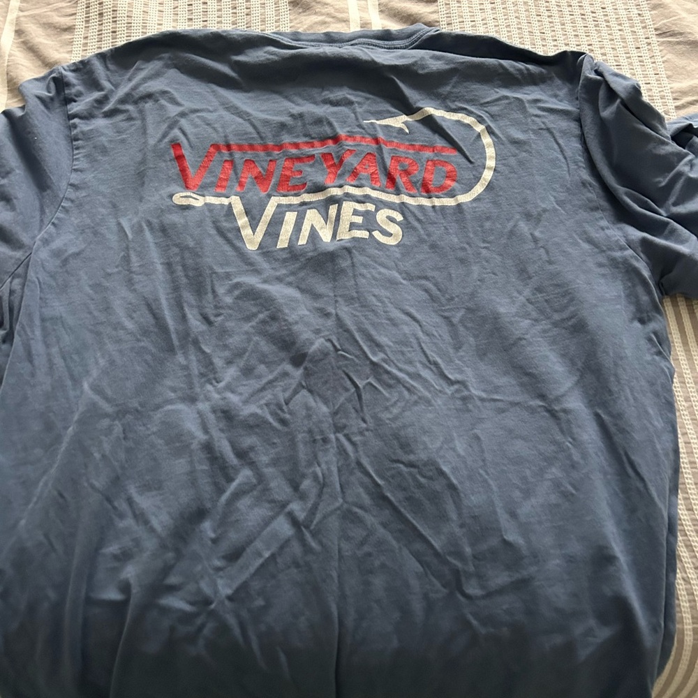 Vineyard Vines Blue and Red Long Sleeve Tee